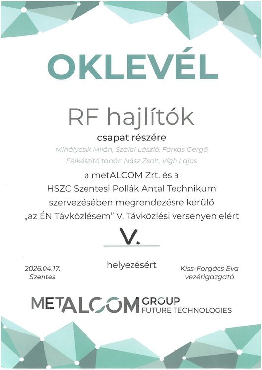 metalCOM ZRT. által szervezett országos távközlési verseny
